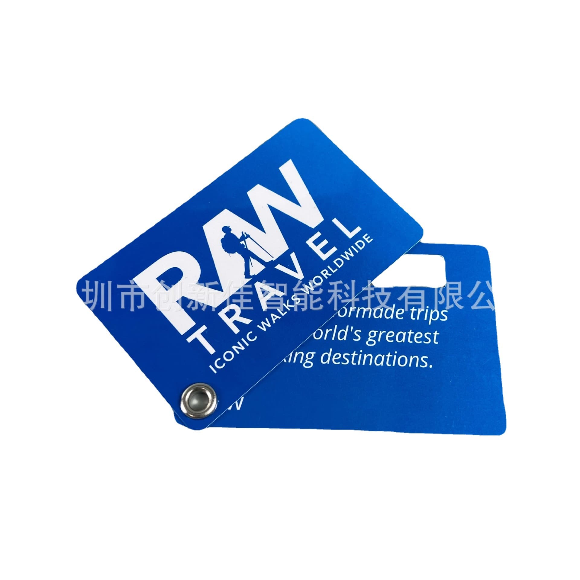Customizable PVC Hard Card Luggage Tag with Transparent Strap for Travel Suitcase Anti-Loss Hanging Tag