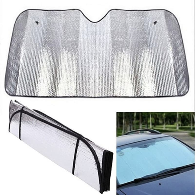 Universal Car Sunshade with Built-in Aluminum Foil, Sun Protection, Heat Insulation, Light Blocking, Front Windshield Sun Visor with Suction Cups