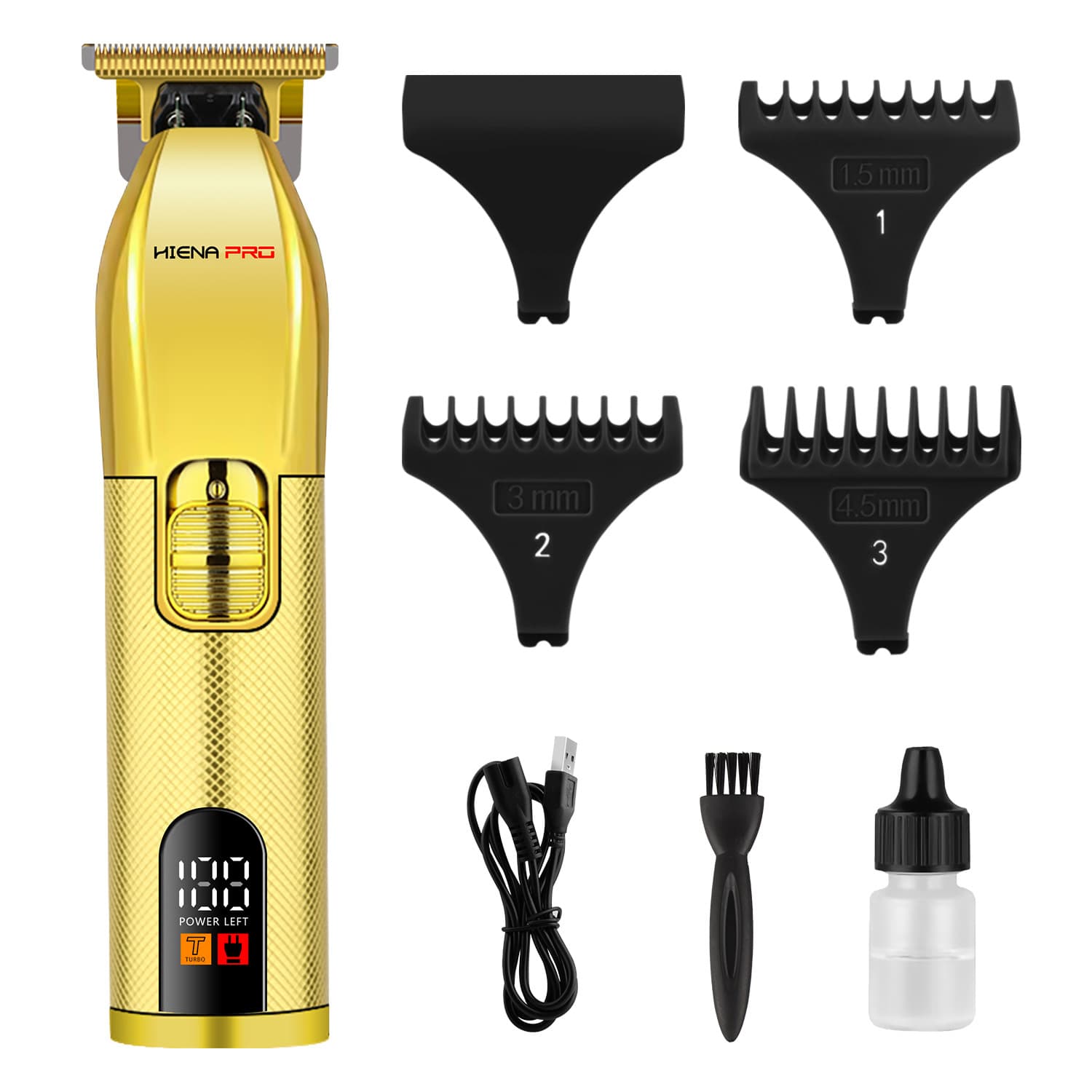 New Cross-Border Electric Hair Clipper with Colorful Body, Digital Display, Rechargeable, Professional Hair Trimmer