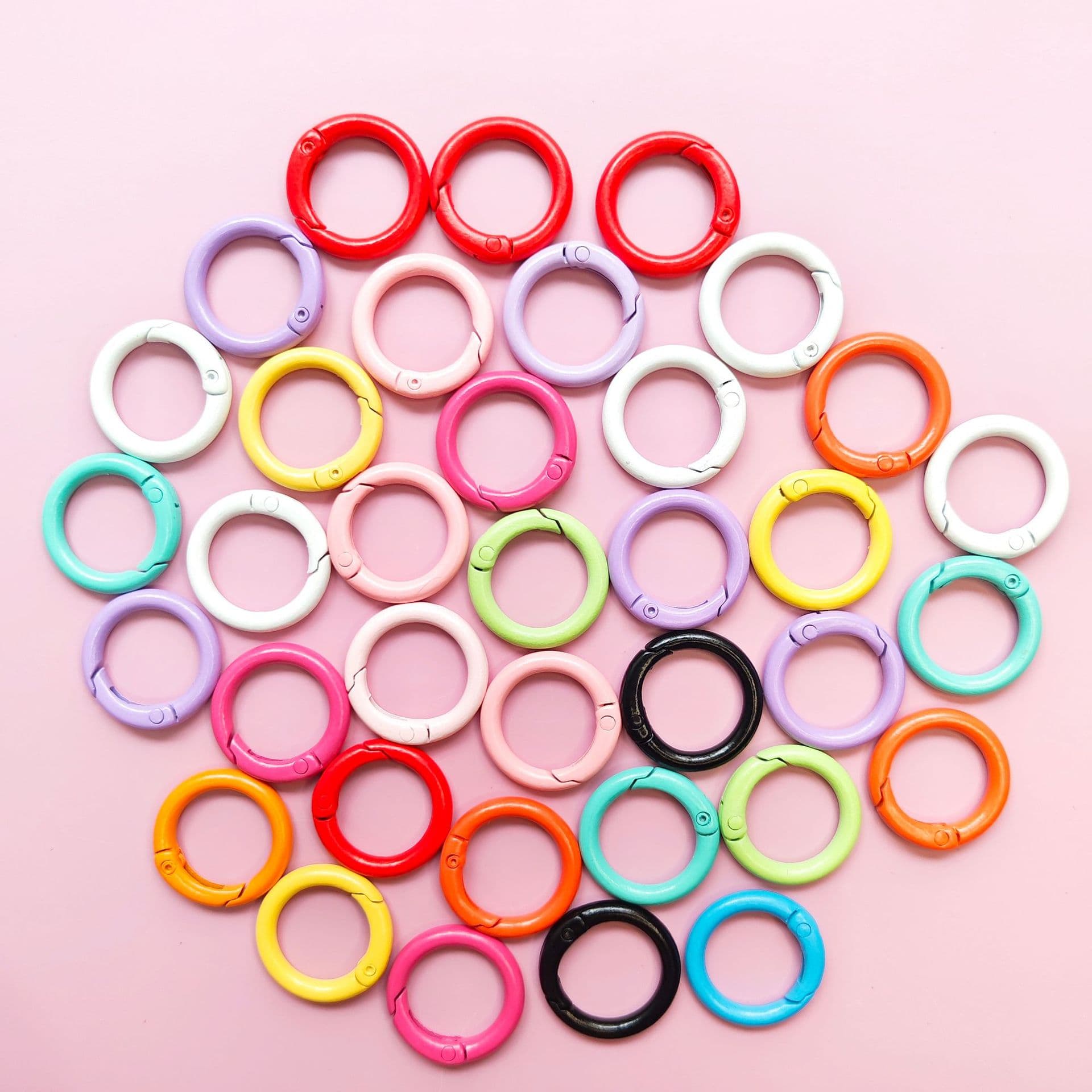 24mm color spring buckle candy color spring ring keychain accessories diy accessories painted open ring ring buckle