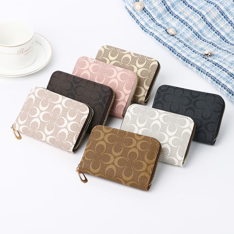 2025 New Ladies Short Accordion Style Multi-Card Slot Wallet Large Capacity Coin Purse Compact Size PVC Material Card Holder