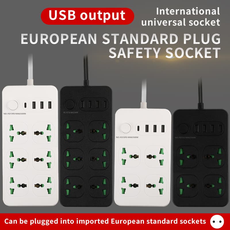 Saudi Arabia Socket, Yemen European American Style Power Strip, British Standard Africa Power Strip Panel, Ghana Nigeria