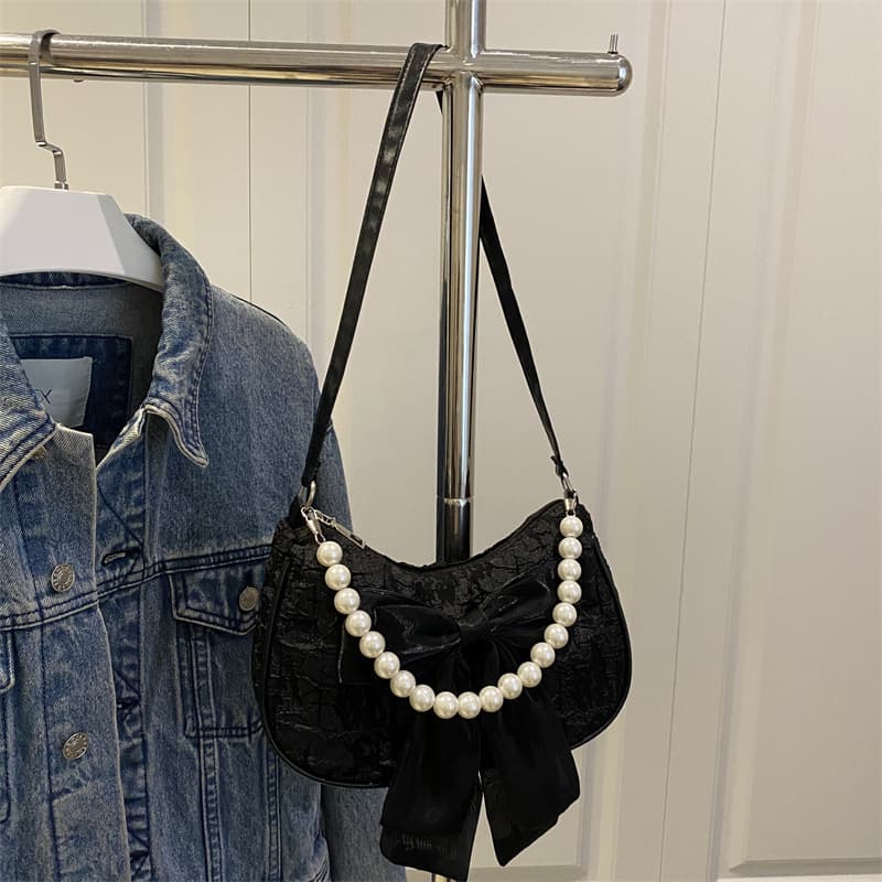 Trendy Bow Bag for Women Summer 2025 New Fashion Pearl Underarm Bag Versatile Shoulder Bag