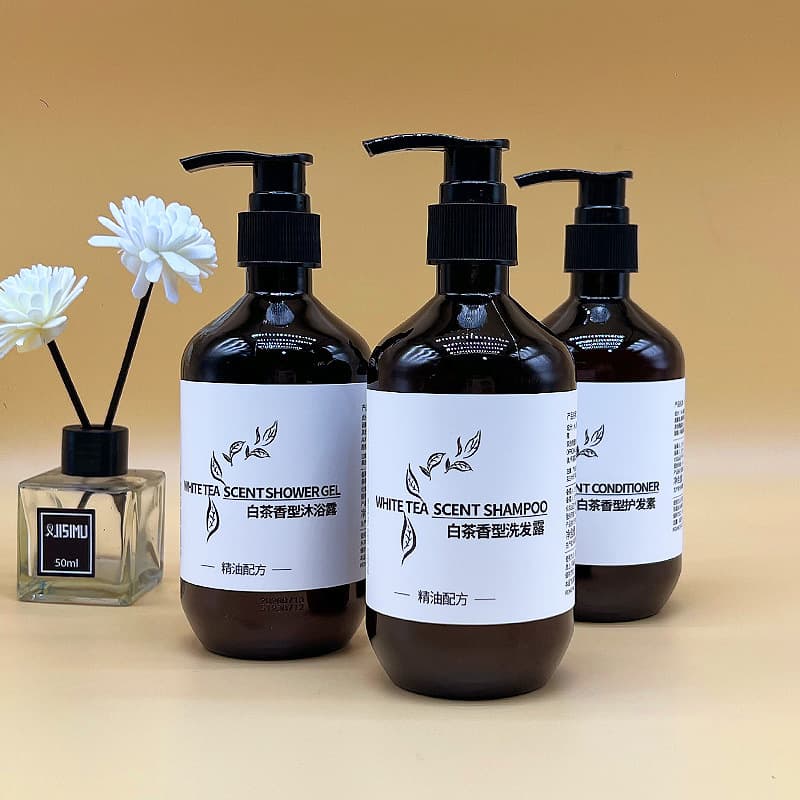 Hotel Disposable Shampoo and Body Wash Large Capacity Shampoo White Tea Care Set for B&B Wholesale