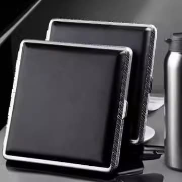 Leather Cigarette Case 20-Count 8.0mm Thick Hand-Rolled Loose Tobacco Metal Leather Material Ultra-Thin Simple Portable Personalized