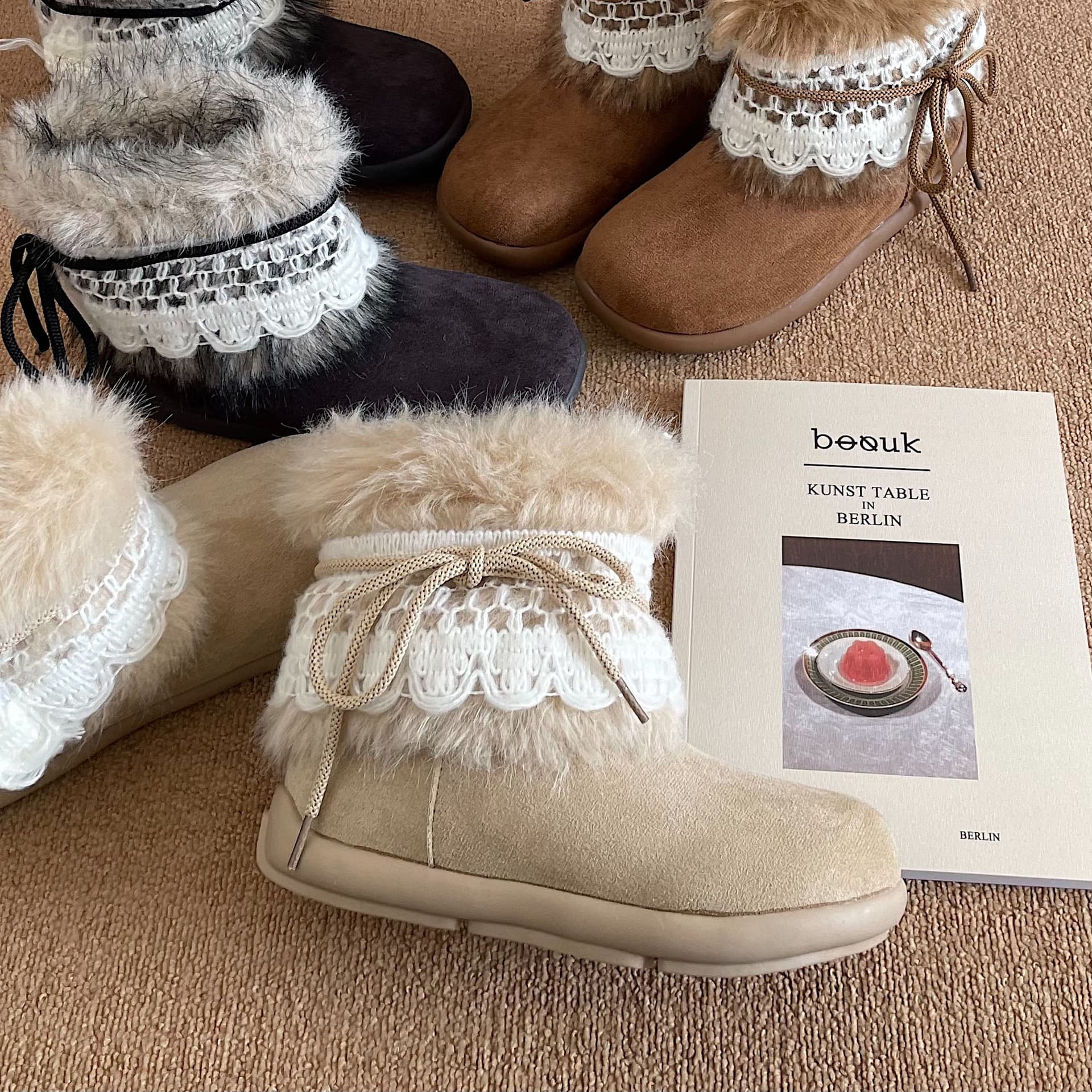 Retro Casual Versatile Women's Snow Boots 2024 Autumn/Winter New Style Thick Sole Plush Fleece Lined Extra Warmth Big Cotton Shoes