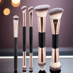 5-Piece Double-Ended Foundation Brush Set Makeup Tools Powder Brush Contour Brush Shaping Brush Makeup Brushes