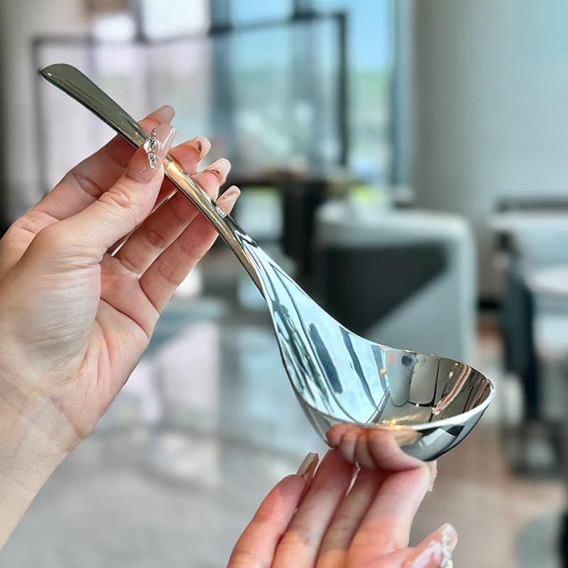 Stainless Steel Long Handle Spoon Office Coffee Spoon Dessert Creative Stirring Spoon Rice Spoon Tea Spoon Soup Spoon