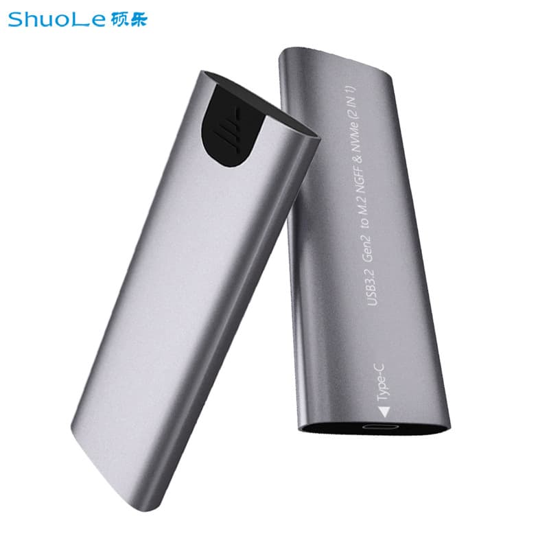 Shuole M.2 NVMe/NGFF Dual Protocol 10G Aluminum Alloy Cooling SSD Enclosure Type-c3.2