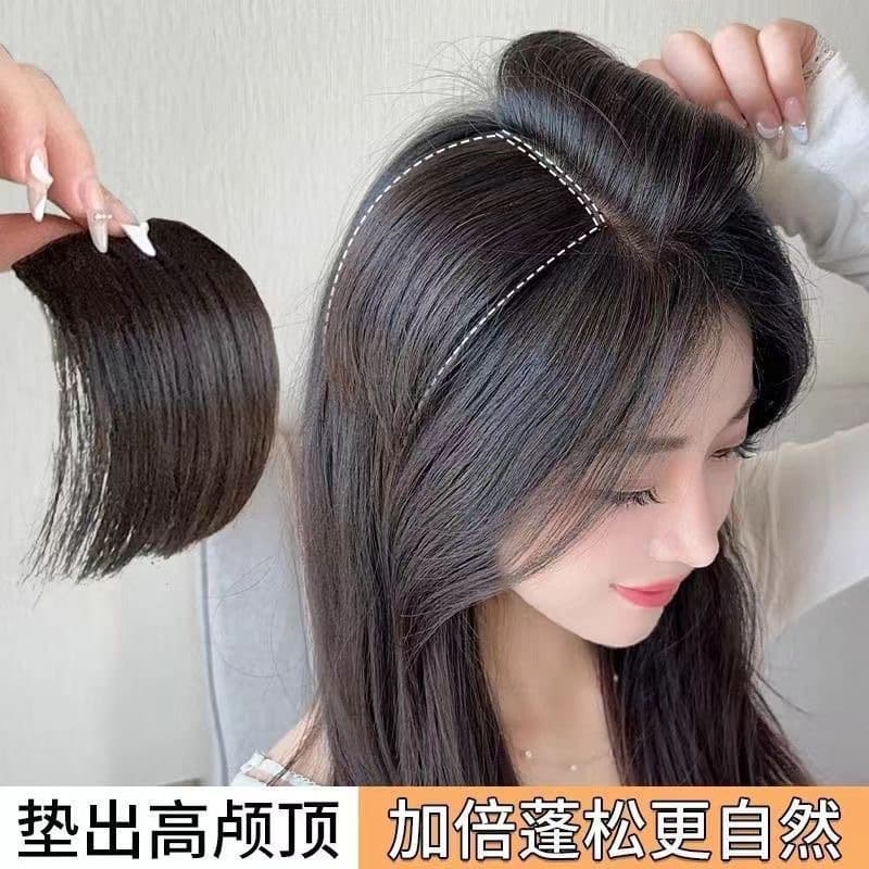 Hairpiece for Increasing Hair Volume, High Crown, Top Hairpiece, Realistic Hair, Thickening Pads on Both Sides, Root Volumizing Magic Hairpiece