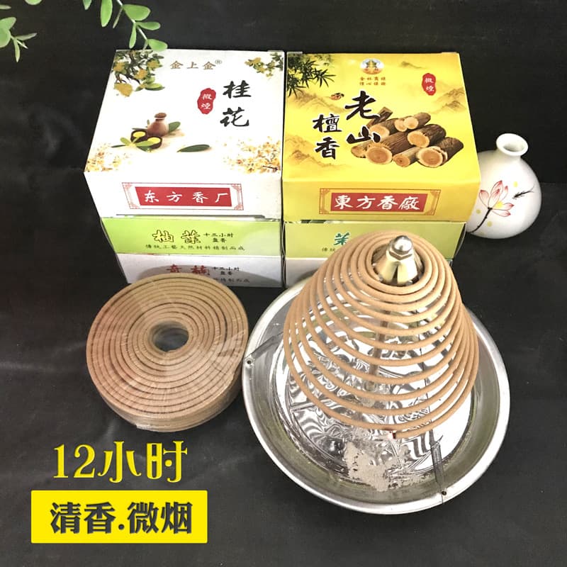 12-Hour Sandalwood Coil Incense - Air-purifying coil incense wholesale, pagoda incense, sanitary incense for toilet sandalwood coils.