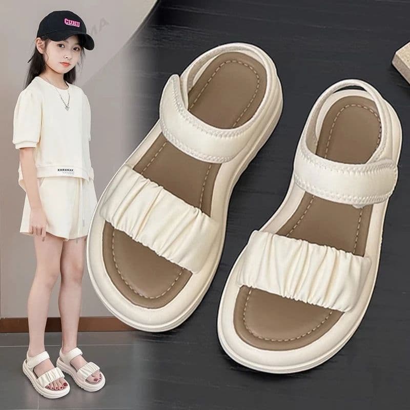 Girls' Sandals 2025 New Summer Style Princess Shoes for Toddlers and Big Kids, Versatile Beach Soft Sole Sports Sandals