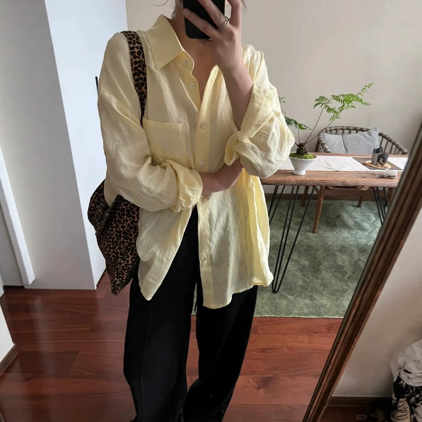 Old Money Style Simple Linen Polo Shirt Bright Yellow Oversized Sun Protection Jacket