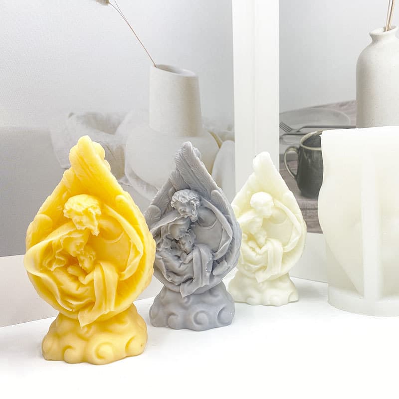 Cross-border family abstract portrait candle mold DIY Jesus family aromatherapy plaster ornament silicone mold