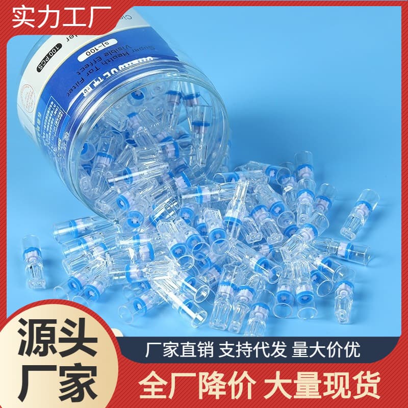 Disposable Cigarette Filter Tips 100-Pack, Triple Filtration for Men and Women, Tar Filter for Smoking