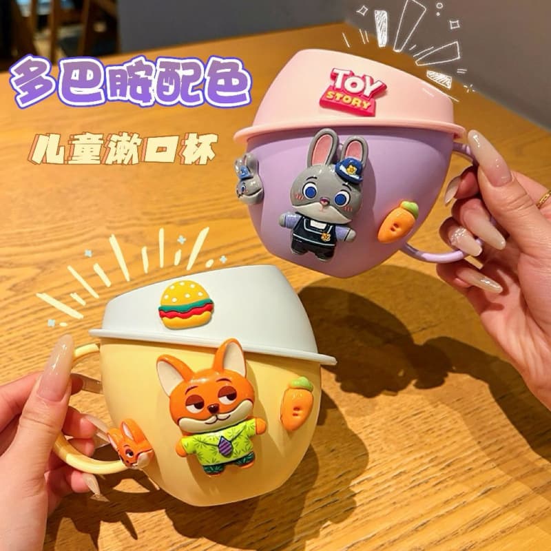 Zootopia Planet Cup Kids Toothbrush Cup Cute Cartoon Mouthwash Cup Toothbrush Holder for Home Washing