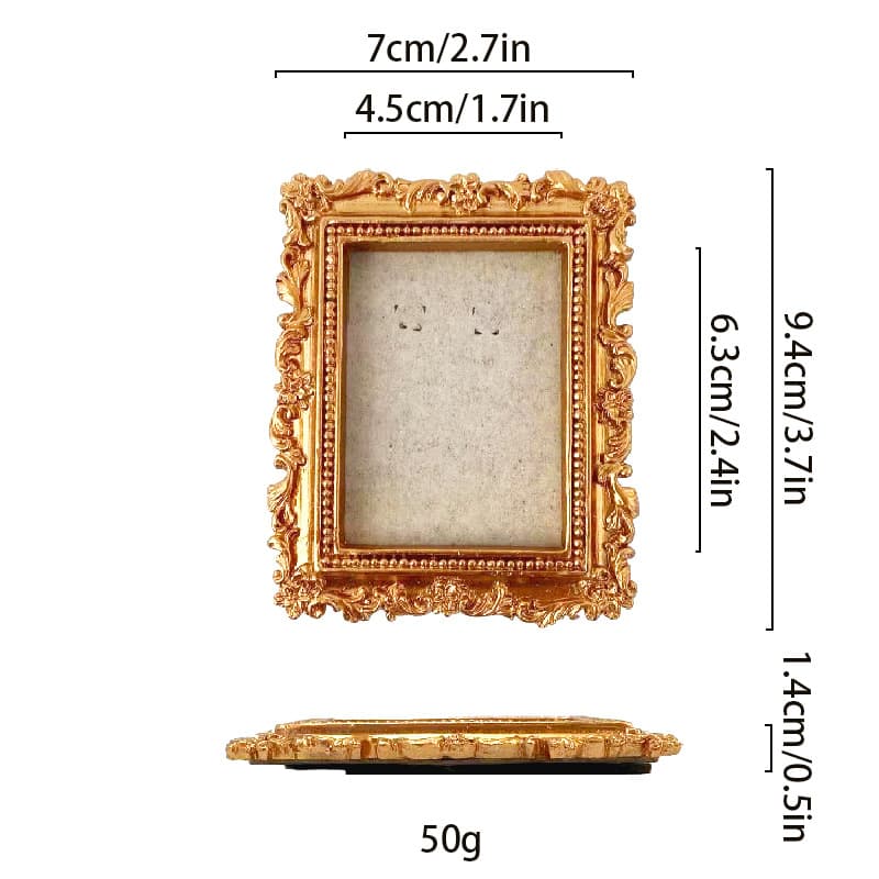 Cross-border Instagram Photo Prop Victorian-Style Luxury Vintage Resin Photo Frame Ornament Badge Display Stand