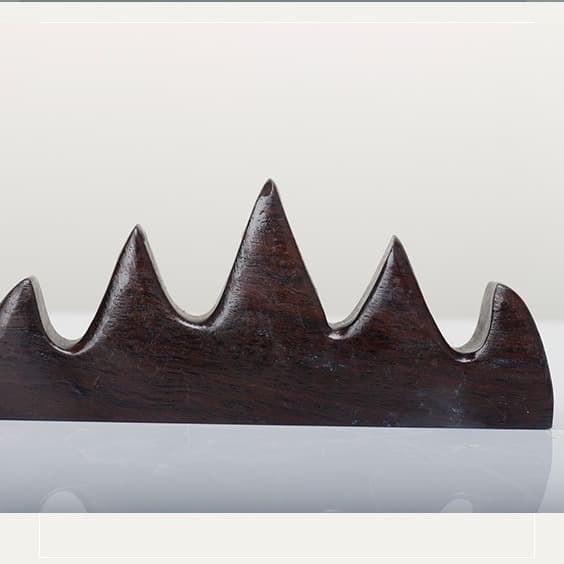 Black Catalpa Wood and Rosewood Five Finger Mountain Brush Rest, Bat-Shaped Calligraphy Brush Holder, Factory Wholesale Wooden Brush Stand