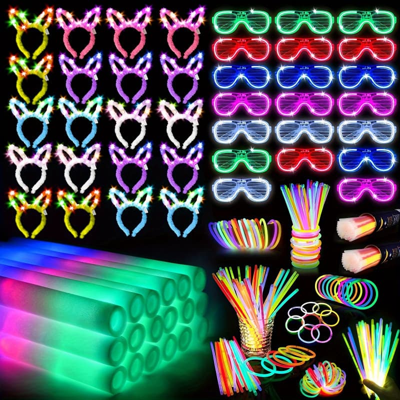 2026 New Cross-border Drop Shipping 260-Piece Glow-in-the-Dark Party Supplies: Glow Sticks and Cups