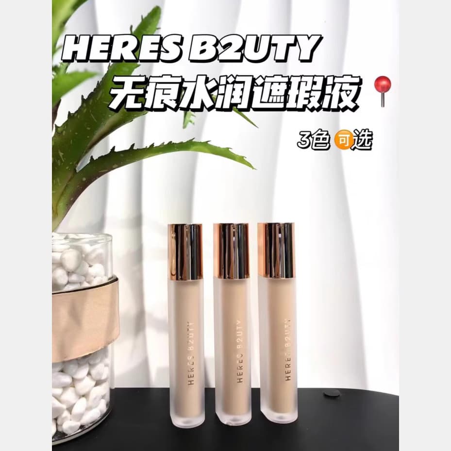 Heriss Seamless Moisturizing Concealer Liquid Covers Facial Acne Marks Dark Circles Concealer Stick Pen Lip Foundation Primer