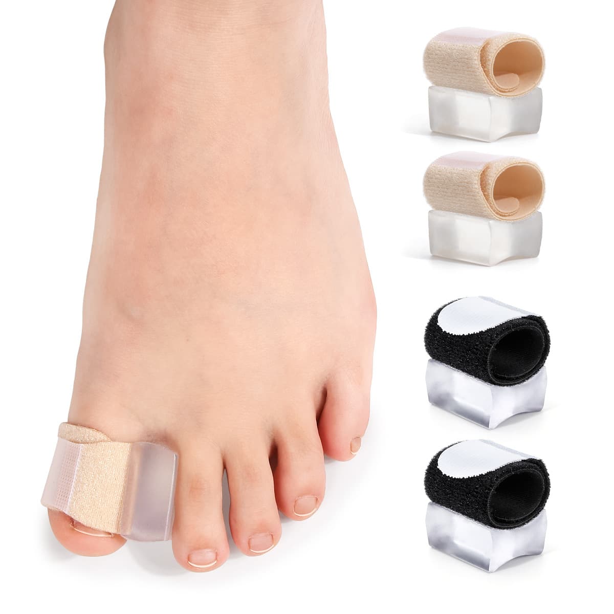Big Toe Separator, Bunion Corrector, Hallux Valgus Overlapping Toe Spreader, Adjustable Toe Separator with Hook and Loop