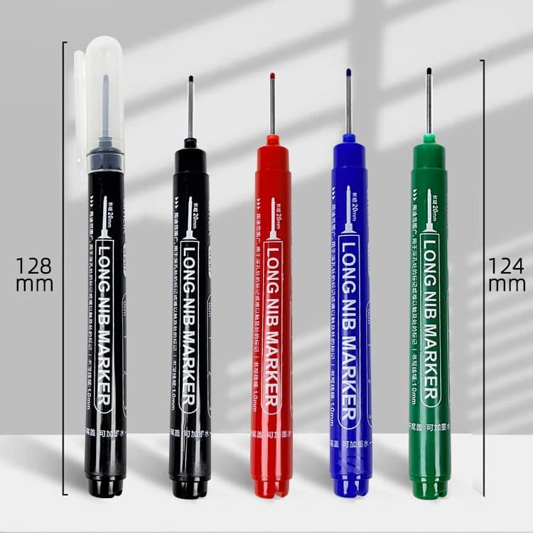 Cross-border 4-Color 20mm Long Tip Marker, Oil-based Marker, Line Drawing Tile Woodworking Drilling Extended Marker