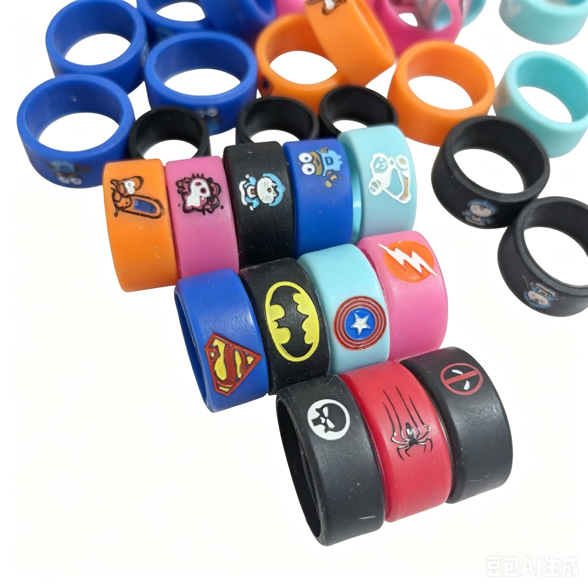 20mm Stylish Ring, 10mm Pen Anti-Slip Ring, Slingshot Decorative Ring, Embossed Marvel Vape Protective Silicone Ring