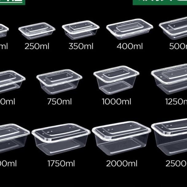 Rectangular 750/1000ml Disposable Plastic Takeout Food Container, Thickened Transparent Lunch Box for Wholesale