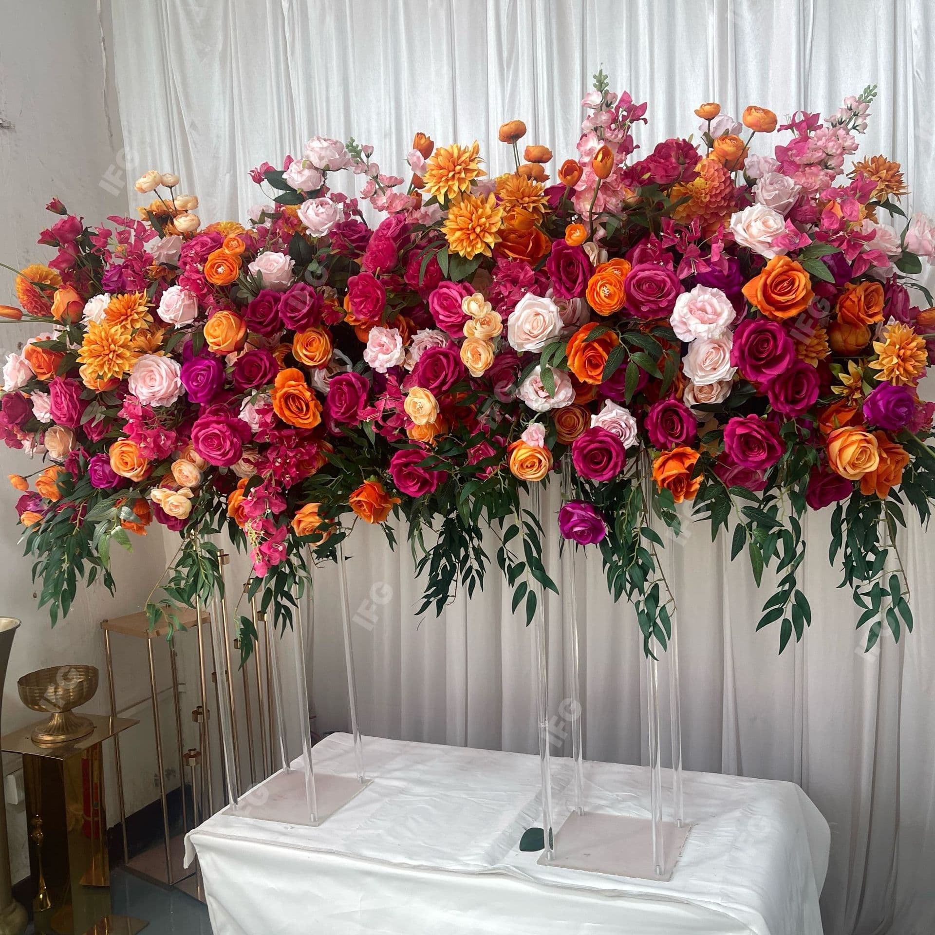 IFG New Wedding Decoration 180*60CM Tall Table Flower Arrangement Large Artificial Flowers Wedding Decoration Fake Flowers