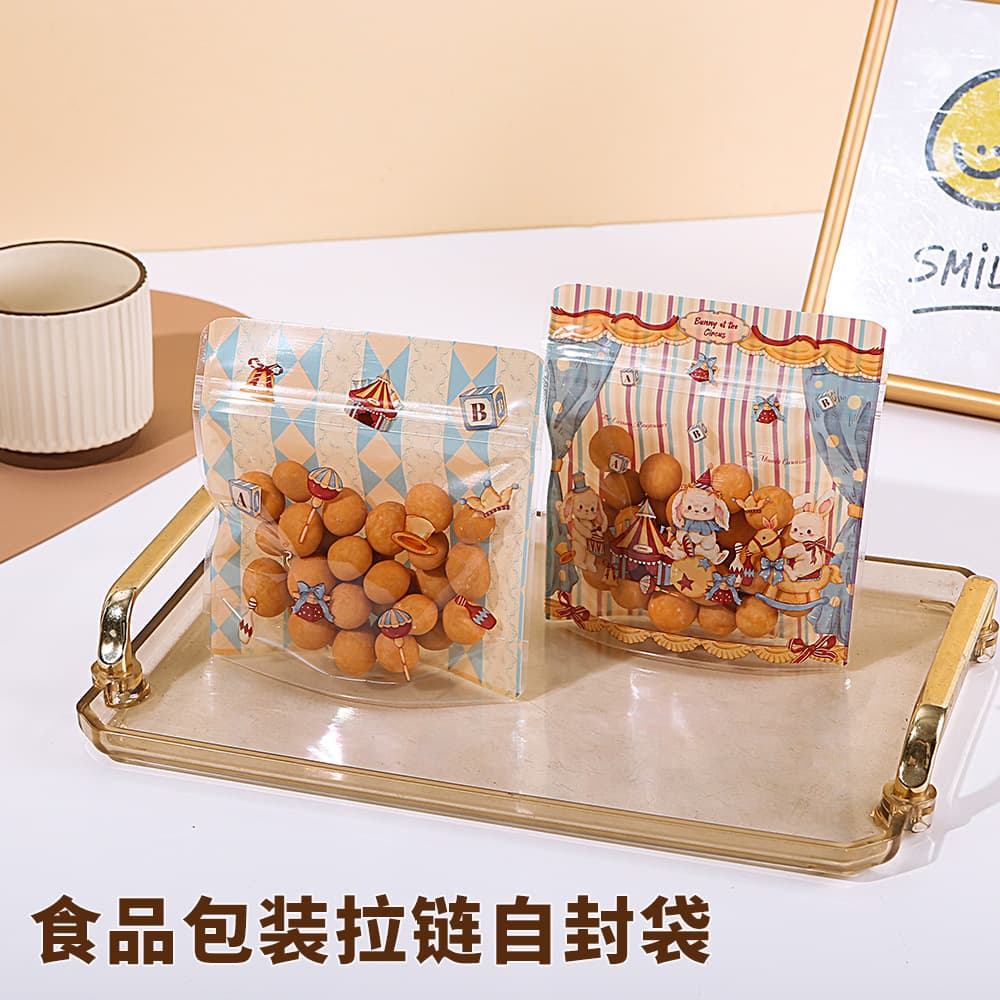 Baking Snowflake Crisp Packaging Bags Snack Ziplock Stand-Up Pouches Pastry Candy Cookie Food Packaging Bags Storage Bags