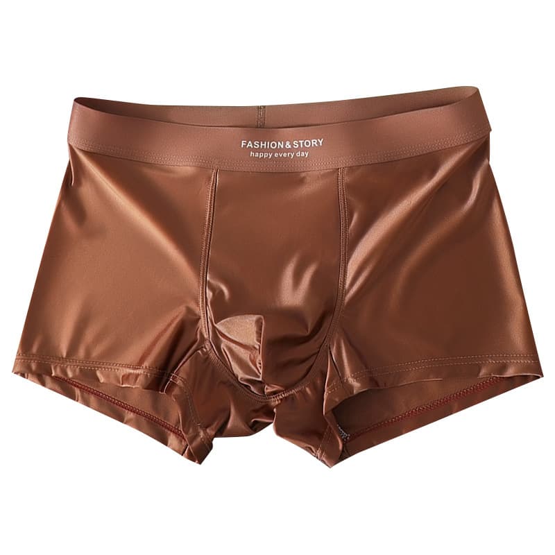 Men's Ice Silk Boxer Briefs Luxury Satin Breathable Shorts Wholesale OEM