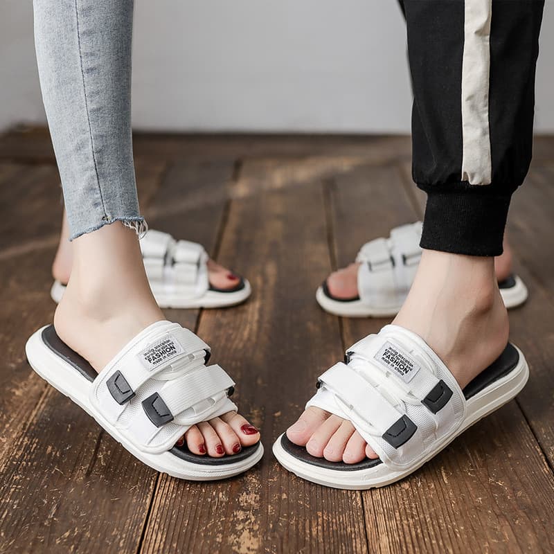 Trendy Men's Slippers Outdoor Ins Fashion Korean Style Personality Men's Slippers Women Summer Outdoor Couple Anti-Slip Flip Flops