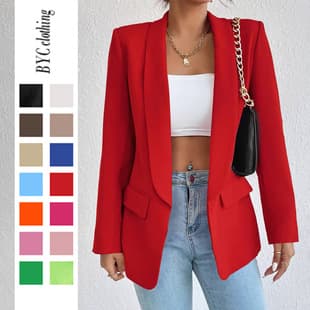 2026 New Red Blazer for Women, Commuter Spring/Autumn Jacket, Versatile, Fashionable, Ample Stock