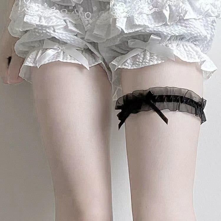 Bow Thigh Garland Sexy Ruffle Thigh Ring Anime Lace Ruffle Leg Garter