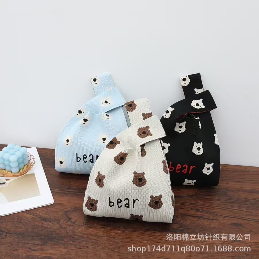 Candy Bag for Birthday Banquet Full Month First Birthday 100 Days Baby Party Favor Bag Practical Knit Bag Handbag Gift Bag
