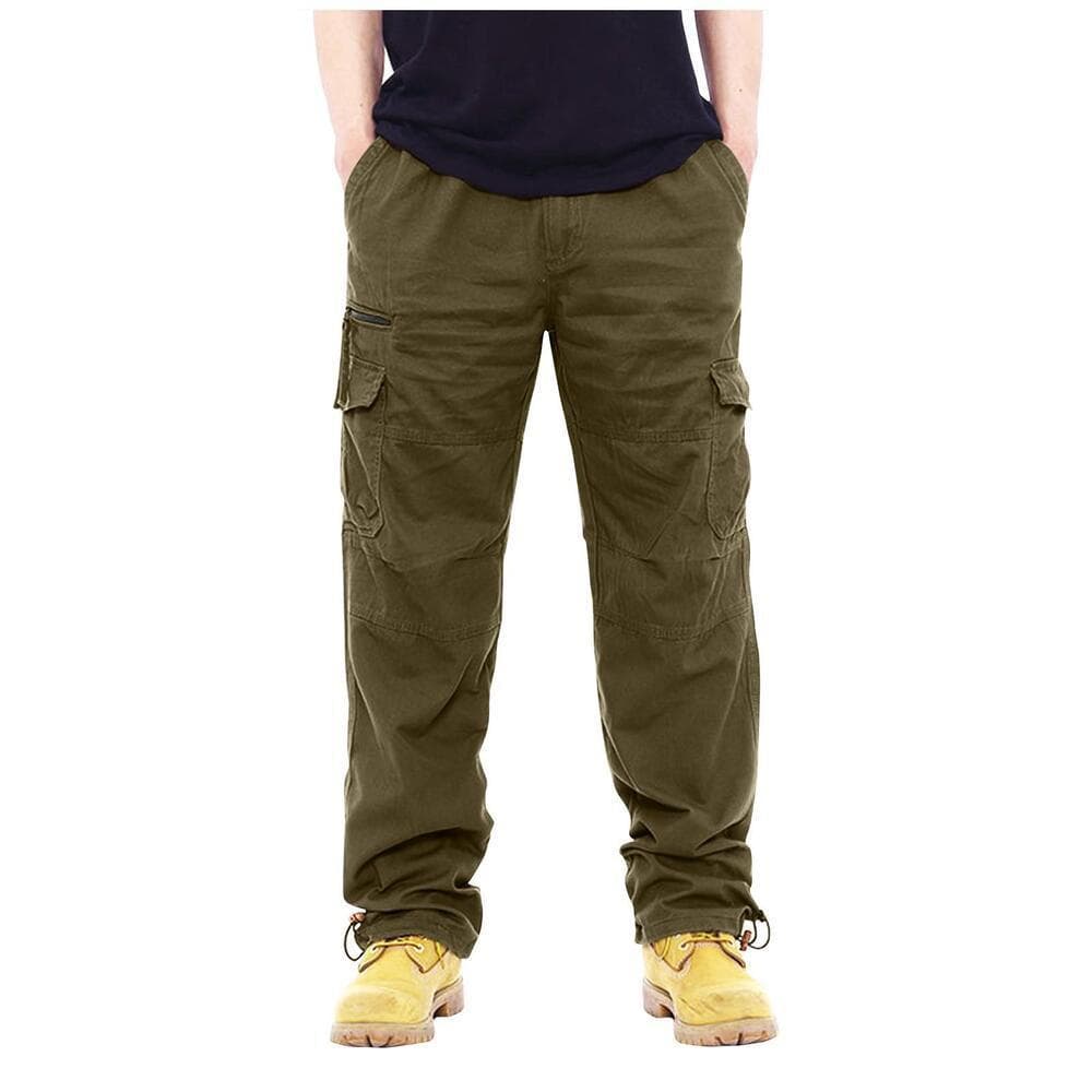 Cross-border Foreign Trade Men's Summer Streetwear Straight-Leg Cargo Pants Edgy American Multi-Pocket Solid Color Tactical Trousers In Stock