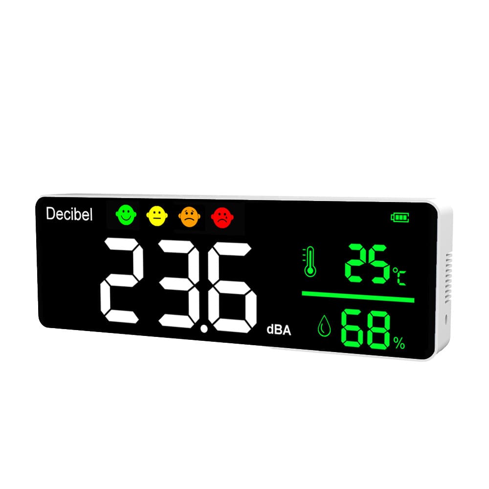 Sound Level Meter Noise Meter Noise Gauge Sound Detector from Source Factory Wall-mounted Decibel Meter with Temperature and Humidity Gauge Drop Shipping