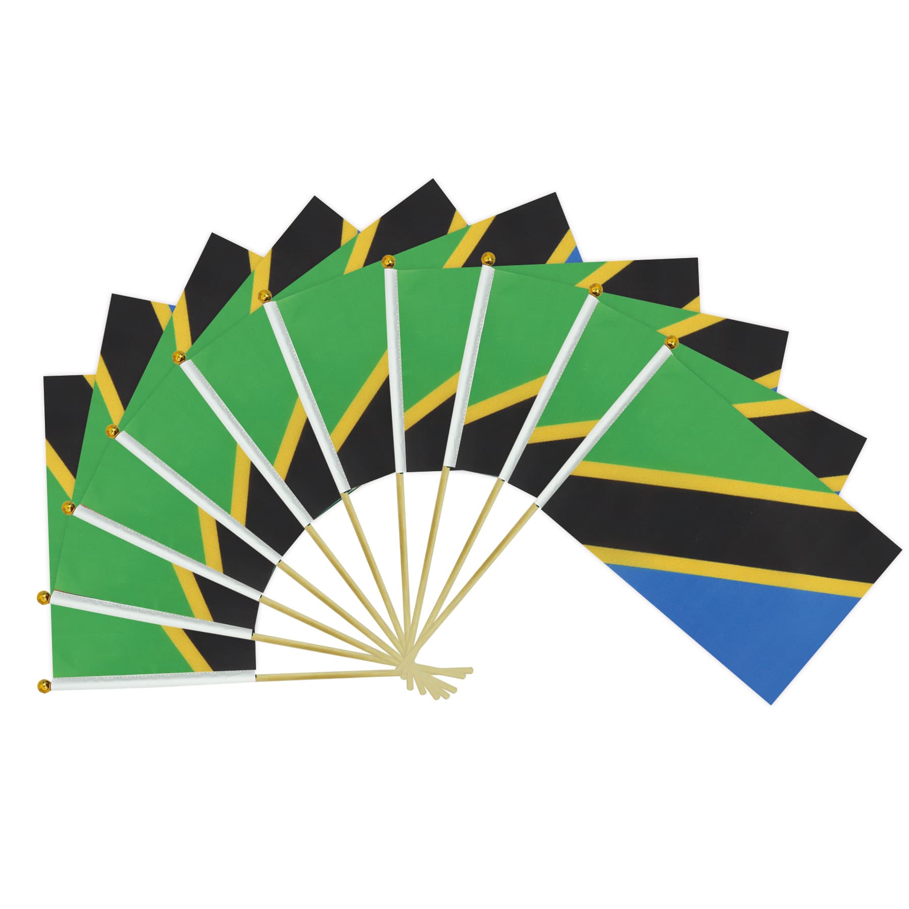 Tanzania World Cup Hand Waving Small Flag Hand Flag Paris Games Fan Match Support