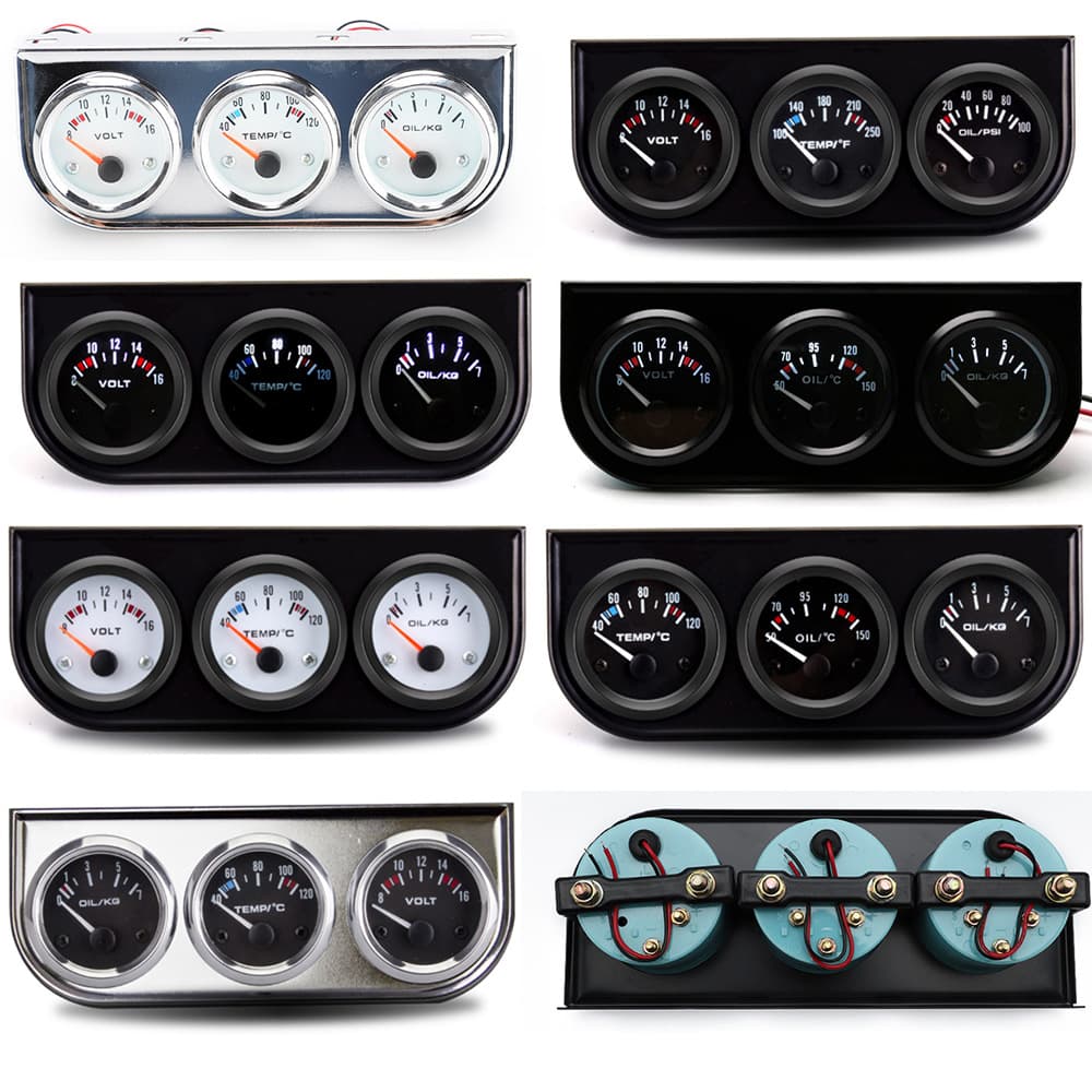 Car gauge modified car gauge black triple water temperature oil temperature oil pressure voltmeter
