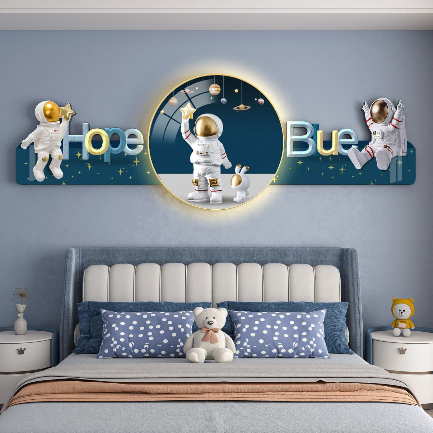 Modern new children's room decoration painting cute and warm princess girl boy room bedside painting wall decorations