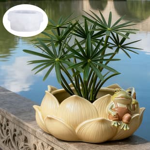 Lotus Cement Scented Plaster Cup Mold DIY Resin Storage Cup Flower Pot Decoration Silicone Mold