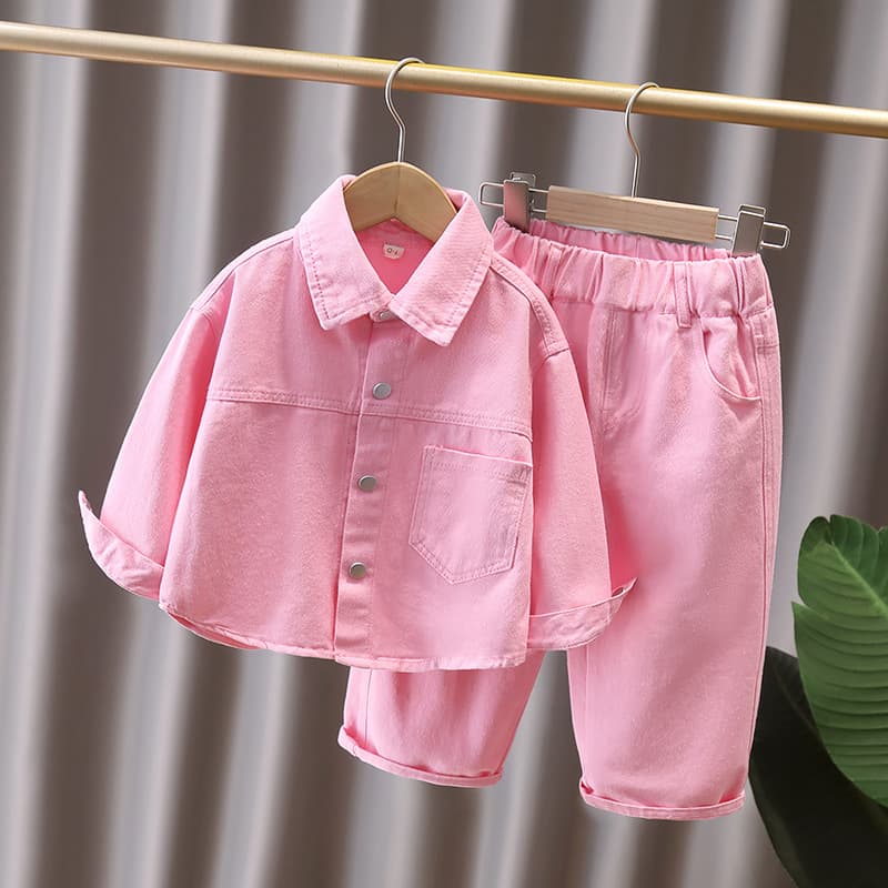 2026 New Spring and Autumn Girls' Shirts, Stylish Pink Blouses for Kids, Fashionable Pants, and Autumn Jackets for Baby Girls