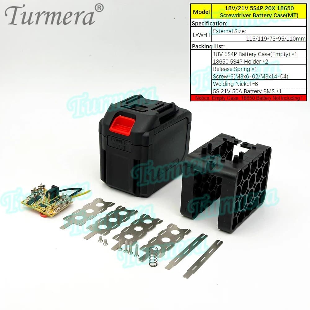 21V Lithium-Ion Wrench Battery Accessories 18650 Battery Holder 5-Cell 10-Cell 15-Cell Protection Board Shell Accessories