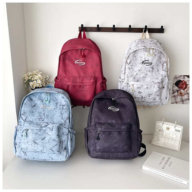 Korean Style Tie-Dye School Bag for Female College Students, Fashionable Large-Capacity Backpack for Junior High and High School Students, Lightweight School Bag for Classes