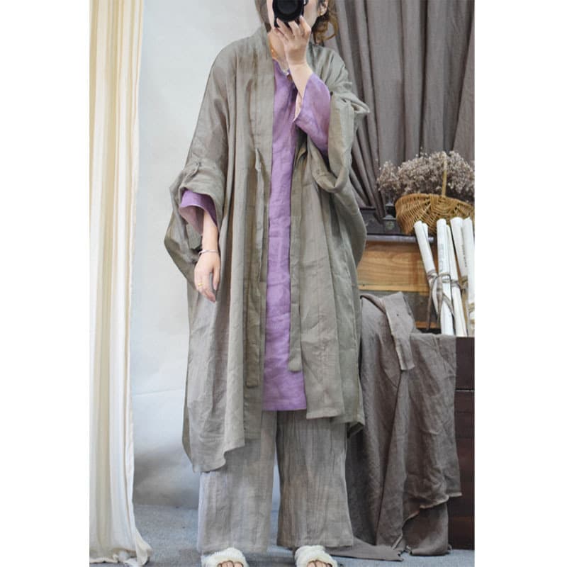 New Original Pure Ramie 100 Ultra-thin Clear Like Cicada Wings Oriental Beauty Hanfu Improved Outer Shawl Women's Clothing