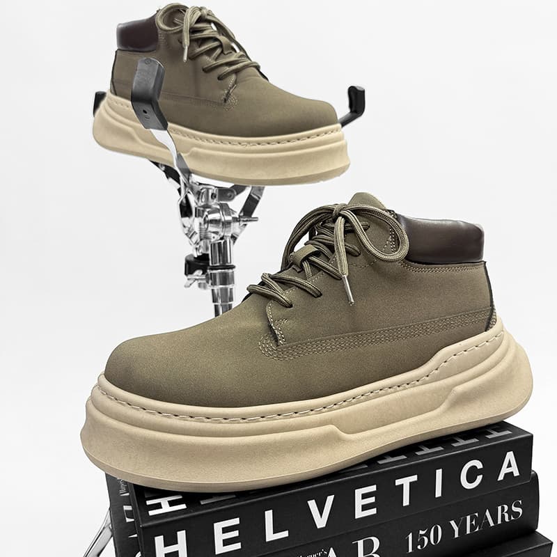 2025 Autumn/Winter New Men's Platform Martin Boots Casual Leather Waterproof Fashion Snow Boots