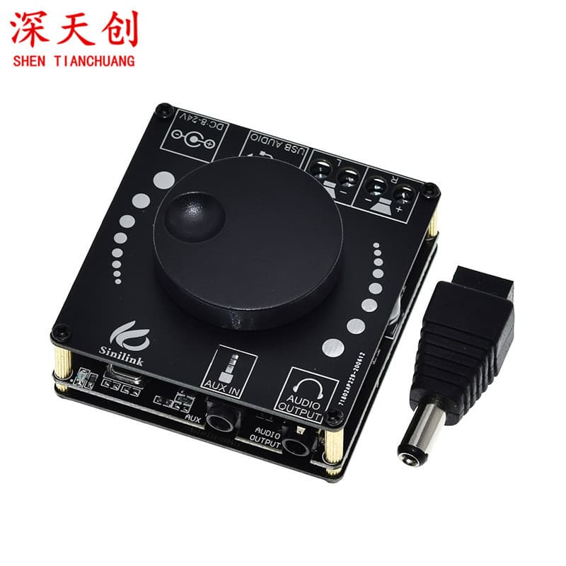 10W/15W/20W Stereo Bluetooth Amplifier Board, 12V/24V High-Power Digital Amplifier Module XY-AP15H