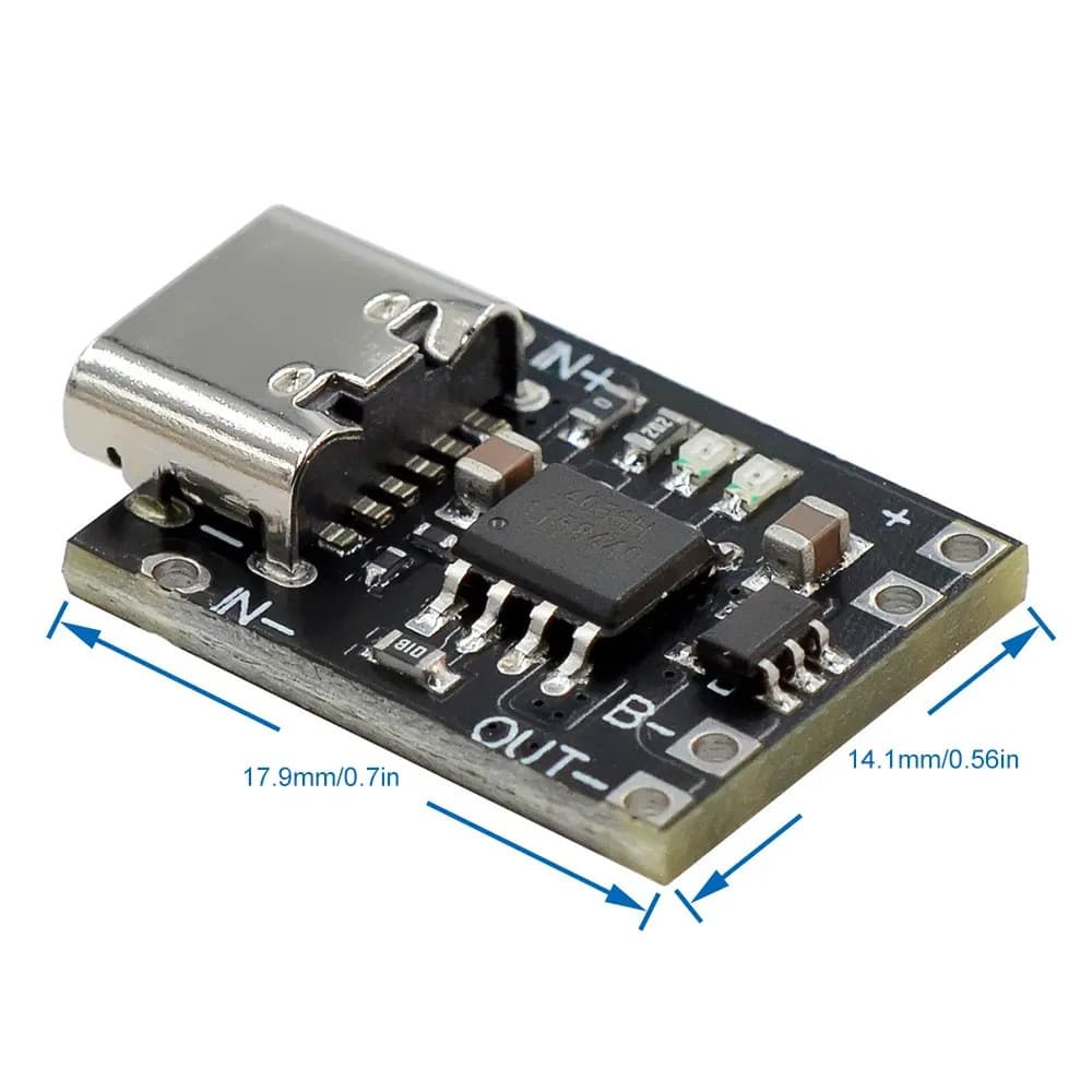 5V Charge-Discharge Integrated Module 3.7V 4.2V 18650 Lithium Battery Charging Boost Power Board with Protection Type-C