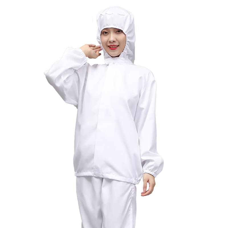 Hooded Long-Sleeve Food Factory Work Suit Set Dust-Proof Protective Coverall Cleanroom Clothing for Food Workshop Processing Production