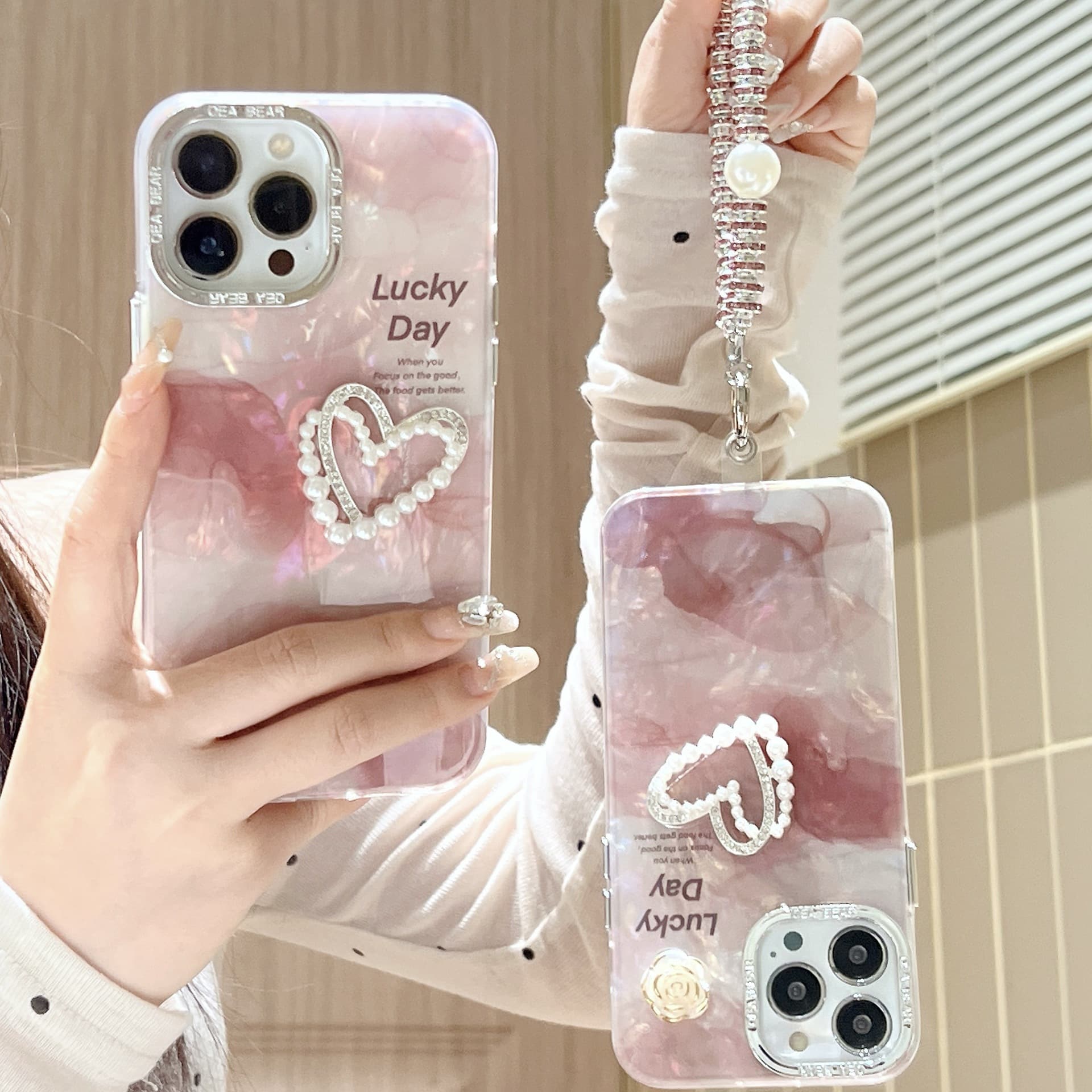 Rendered Heart Design Compatible with Apple 16/17 Pro Max Shell Pattern, Huawei Mate50/60 Pro Minimalist Phone Case